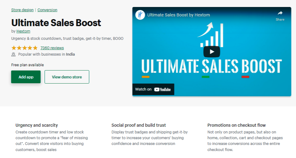 Ultimate Sales Boost Free Shopify App