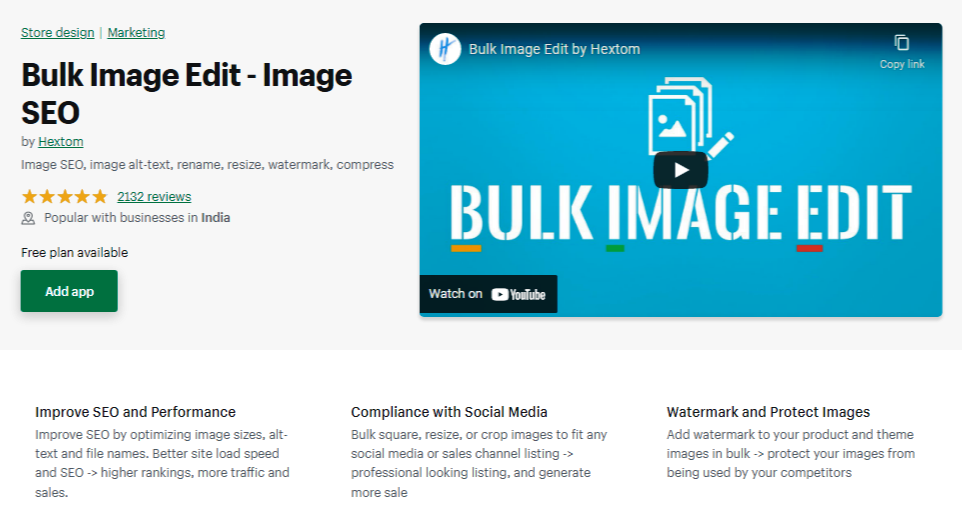Bulk Image Edit ‑ Image SEO - Free Shopify App